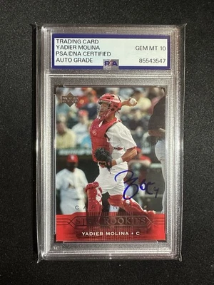Upper Deck Yadier Molina Star Rookies 2004 autógrafo automático RC PSA gema como nuevo 10 Foto 1 de 3