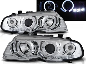faros para BMW E46 1999 2000 2001 2002 2003 cupé ojos de ángel cromo LHD - Picture 1 of 1