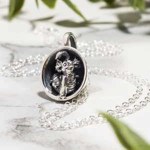 Official Sterling Silver Labyrinth Worm in a Cup Necklace - Picture 1 of 4