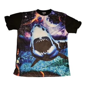 Chemistry Men's Mesh Graphic Shark In Outer Space T-shirt Size XL - Picture 1 of 6