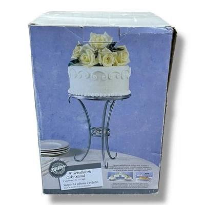 Wilton 9” Scrollwork Cake Stand Brand New Old Stock. - Image 1 of 4