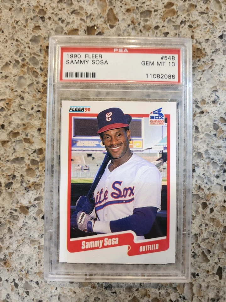 1990 Fleer - Sammy Sosa #548 PSA 10 error - Image 1 of 2