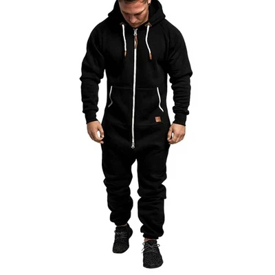 Männer Einteiler Hausanzug - Jumpsuit Overall Pyjamas Langarm - Bild 1 von 4