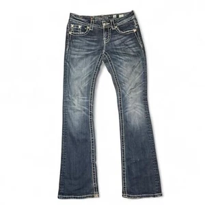 Miss Me blue bootcut embellished low rise jeans JE8032BL Size 26 - Picture 1 of 8