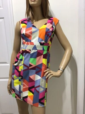 VESTIDO TRACY REECE MULTI HAPPY GEO VESTIDO RECTO CON BOLSILLOS BLOQUES DE COLORES Foto 1 de 4