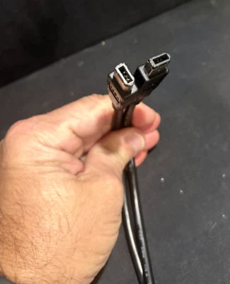 9FT Firewire 400 6 Pin Male to Male IEEE 1394 Cable Cord PC Mac Black - Image 1 of 4
