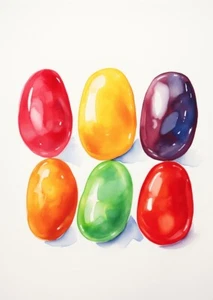 JELLY BELLY Top Quality Art Print Avail. 8X10" or 11X17" Jelly Beans Art - Picture 1 of 2