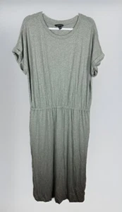 Banana Republic gray viscose short sleeve knit maxi dress pockets, sz XL NWT $70 - Picture 1 of 7