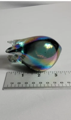 Pisapapeles de vidrio iridiscente para cerdo arco iris pesado Foto 1 de 4