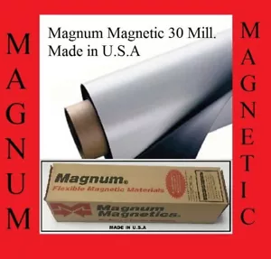 Hoja de letreros magnéticos blancos de 24" de ancho x 50 pies 30 mil magnum magnética EE. UU. - Imagen 1 de 2