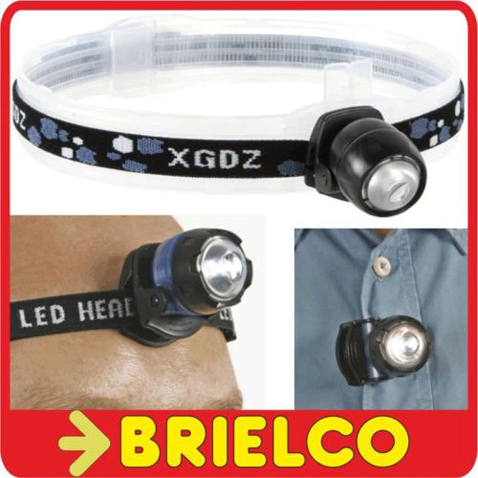 LINTERNA CON LED MUY LUMINOSO BANDA FRONTAL AJUSTABLE Y CLIP PILAS CR2016 BD2004 - Imagen 1 de 1