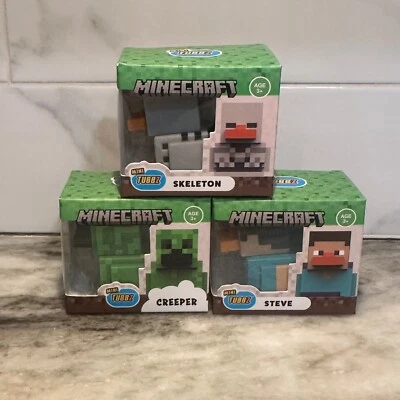 Mini Tubbz MINECRAFT Rubber Ducks  STEVE CREEPER SKELETON Jeep Duckies Cosplay - Image 1 of 4