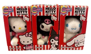 Lot Of 3 - Hello Kitty - Cinnamoroll - Kuromi Micro Teenies Mini Plush - NIB - Picture 1 of 7