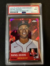 2022 Topps Chrome Platinum Anniversary Rafael Devers Red Atomic /100 Red Sox