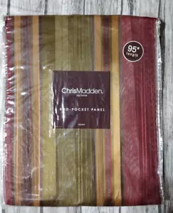 Chris Madden, Rod Pocket Panel, Majestic Red Multi, 50"x95" NIP, - Picture 1 of 5