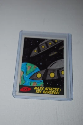 Flying Saucers Sketch Card-Topps Mars Attacks Revenge-Bobby Blakey-1/1 - Image 1 of 2