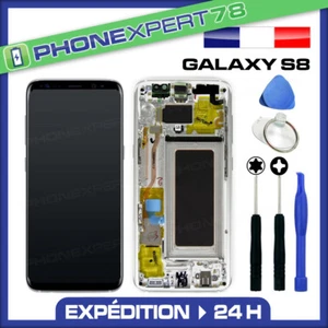 ORIGINAL TOUCH GLASS LCD SCREEN ON CHASSIS SAMSUNG GALAXY S8 SILVER GRAY G950 - Picture 1 of 1