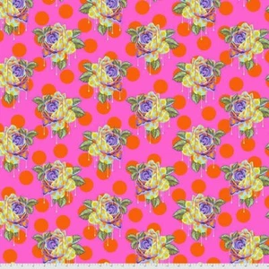 Curioso y Curioso Tula Rosas Pintadas Rosa Por Yarda x 44 Ancho Algodón - Imagen 1 de 1