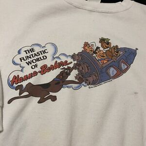 Funtastic World Hanna Barbera Crewneck Sweatshirt Scooby Doo Flintstones Yogi XL