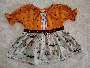 Matilda Jane 6 Wonderment Fa-Boo-Lous Top Pumpkin Ghost Bats Skeleton Halloween - Picture 1 of 4