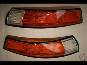 Frontblinker-Set Orange/Weiß schwarzer Rahmen passend für Porsche 911, RS, RSR,  - Picture 1 of 1