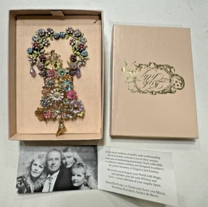 Vintage Kirks Folly Fairy Floral Tree Brooch Pin & Erring Signed Rhinestone Gold - Picture 1 of 21