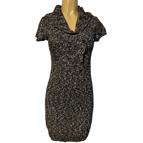 Abito maglione donna Alyx nero bianco marmorizzato grigio maglia corta pull on taglia S