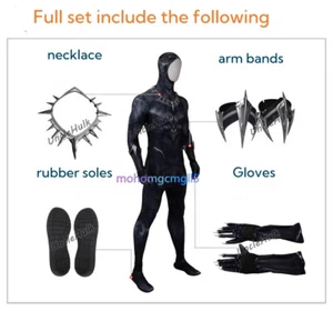 Black Panther T'Challa Battle Suit Costume Jumpsuit Cos Roleplay FullSet No Mask - Picture 1 of 19