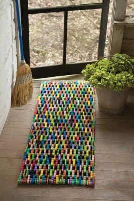 Flip Flop Door Mat Recycled 20 x 48 Beach Coastal Decor - Image 1 of 2