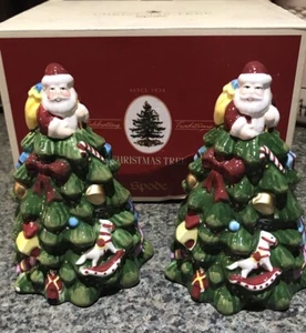 Vintage 2007 Spode Christmas Tree  Santa Salt & Pepper Shaker Set W/ Box - Picture 1 of 5