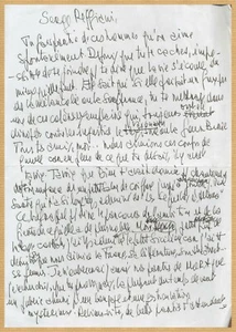 Roger Hanin (1925-2015) - Brouillon d'une belle lettre d'amitié à Serge Reggiani - Picture 1 of 2