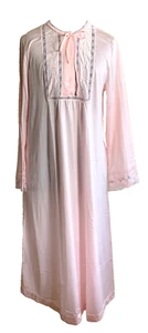 Vtg Pink Cuddle Nylon Embroider Flower Lace Nightgown Grannycore Shadowline Sz M - Picture 1 of 9