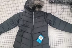 Columbia Little & Big Girls Hooded Heavyweight Katelyn Crest BLACK SMALL YOUTH - Picture 1 of 7