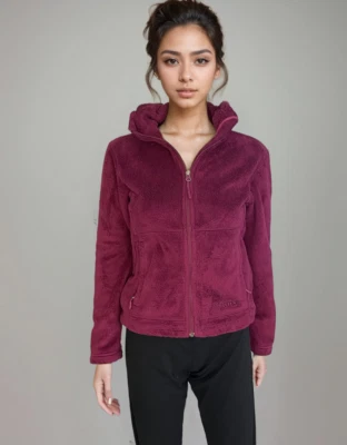 Jaqueta de lã Marmot com zíper completo XS Borgonha com capuz casual camadas quentes - Imagem 1 de 4