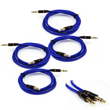 NEW 4X 4FT 3.5MM AUX M/M AUDIO CABLE BLUE FOR LG OPTIMUS G2 L9 HTC ONE MOTO X G