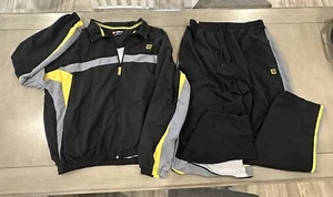 Vintage WILSON Striped Gray Windbreaker Suit 2000's DEADSTOCK Mens Size XL - Picture 1 of 17