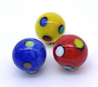 NEW for 2022! 22mm "Doodles" Handmade Art Glass Marbles Pk 3 Colors w Dots 7/8"