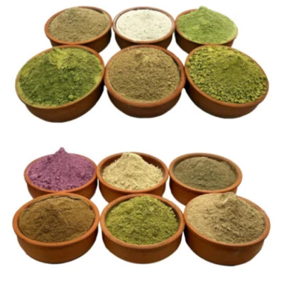 Hennè Indaco Shikakai Bhringaraj Brahmi Aritha Amla Arjuna Haritaki POLVERI - Immagine 1 di 4