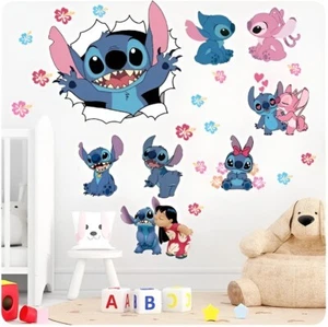 Removable Wall Sticker Lilo & Stitch kids bed room vinyl decals girl/boy - Picture 1 of 6