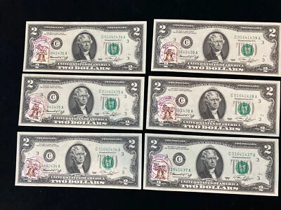 RARE Uncirculated Sequential 1976 $2 Dollar Bill First Day Issue Stamped Serial - Image 1 of 4