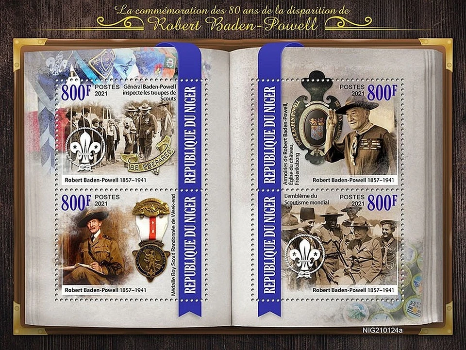 Robert Baden-Powell SCOUTING Scout/Scouts MNH 4v-Stamp Sheet (2021 Niger) — 第 1/1 张图片