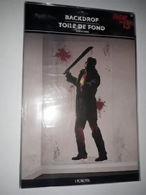 JASON VOORHEES Friday the 13th Scene Setter Party Backdrop Wall Horror Movie NEW - Image 1 of 4