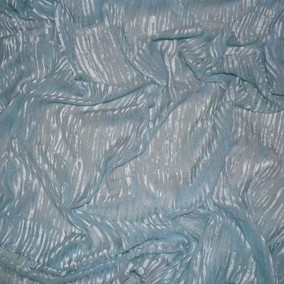 Italian designer silk and viscose velvet devore fabric by the yard Blue - Image 1 of 4