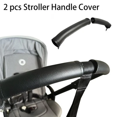 2Pc Baby Stroller Handle Covers PU Pushchair Armrest Protector Baby Cart Cover - Image 1 of 4