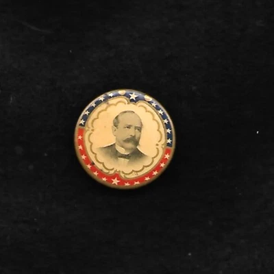 original, rare ALTON PARKER 1 1/4 inch red/blue /stars border 1 1/4 in celluloid - Image 1 of 2