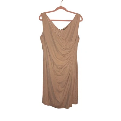 Ralph Lauren Womens Size 14 Linen Blend Ruched Classic Timeless Minimalist Dress - Image 1 of 4