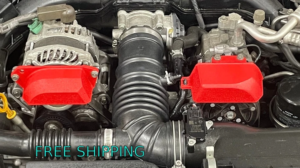 Juego de cubierta de polea de motor de aluminio JDM pintura arrugada roja para Toyota 86 BRZ FRS FA20 Foto 1 de 4