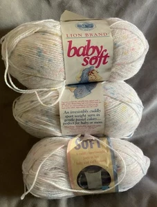 Lion Brand Baby Soft Twinkle Lot Of 3 - Picture 1 of 1