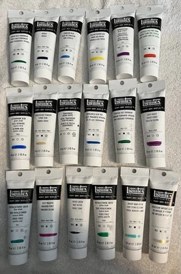 Lote de pintura acrílica profesional de cuerpo pesado Liquitex de tubos de 18-2 oz sin repetición🎨 Foto 1 de 4