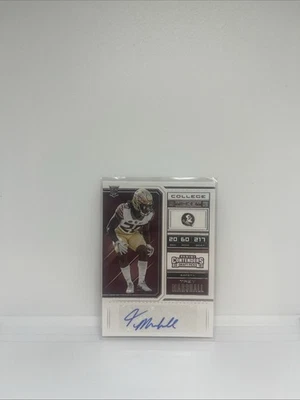 2018 Panini Contenders Draft Picks College Ticket Trey Marshall Rookie Auto RC - Image 1 of 2